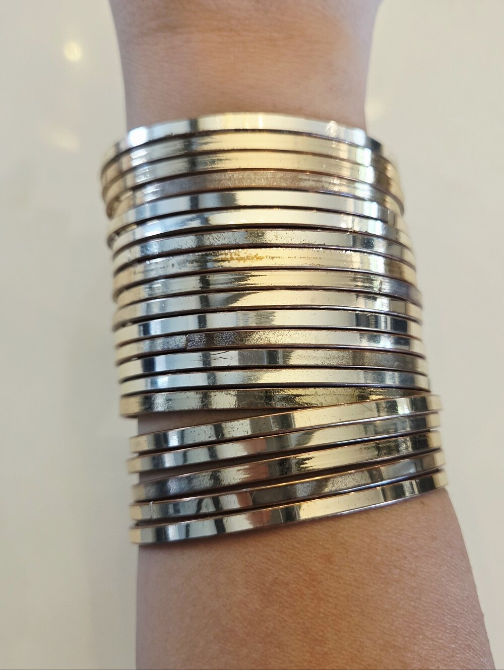 Gold-Tone Layered Cuff Bracelet - Elegant Women's Jewelry